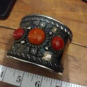 Orange Stone Cuff Bracelet